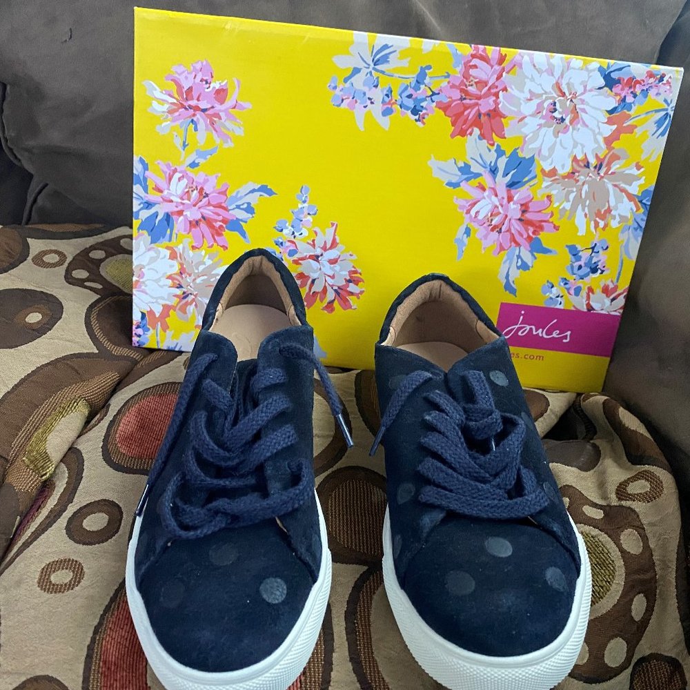 Joules Solena Luxe Shoes in Navy Spot